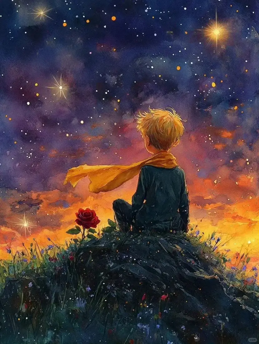 小王子与玫瑰壁纸｜梦幻星空背景图片 - 唯美「哲风壁纸」