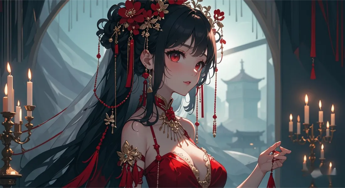 2k古风新娘美女壁纸｜唯美古风背景图片 - 红衣新娘「哲风壁纸」