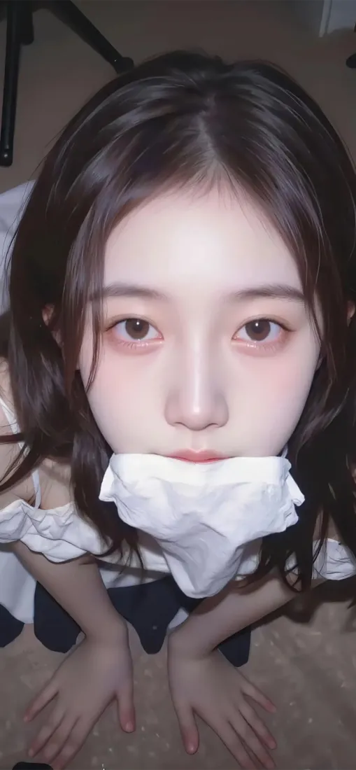 美女咬纸巾壁纸｜性感背景图片 - 可爱女孩「哲风壁纸」