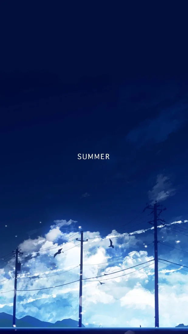 蓝天白云电线杆手机壁纸｜SUMMER背景图片 - 自然「哲风壁纸」
