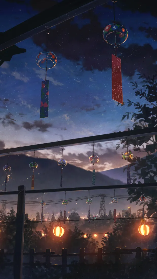 夜景灯笼手机壁纸｜唯美夜空背景图片 - 城市夜景「哲风壁纸」