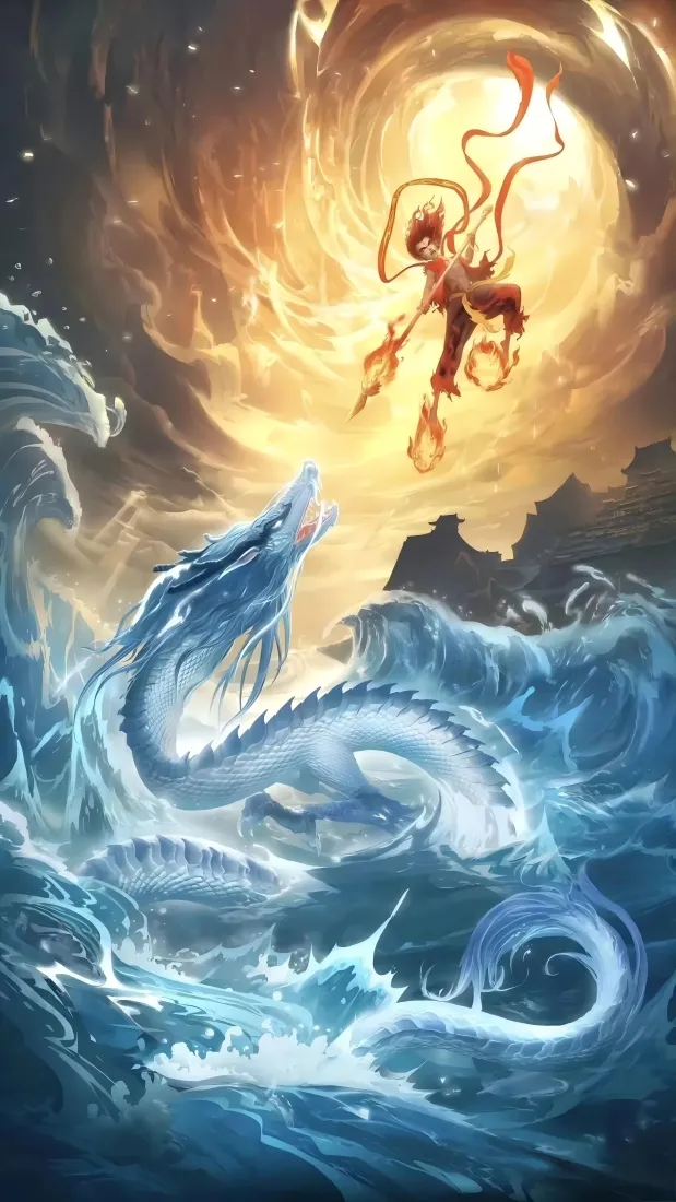 哪吒闹海手机壁纸｜哪吒背景图片 - 神话场景「哲风壁纸」