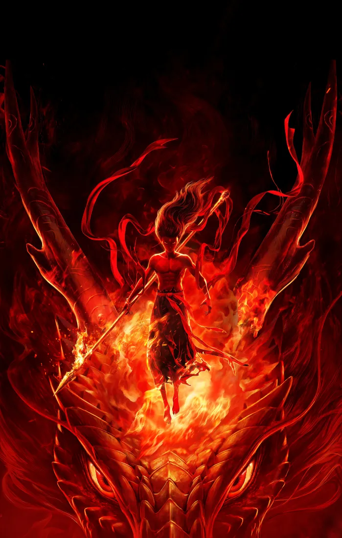 哪吒动画手机壁纸｜火焰龙背景图片 - 酷炫「哲风壁纸」