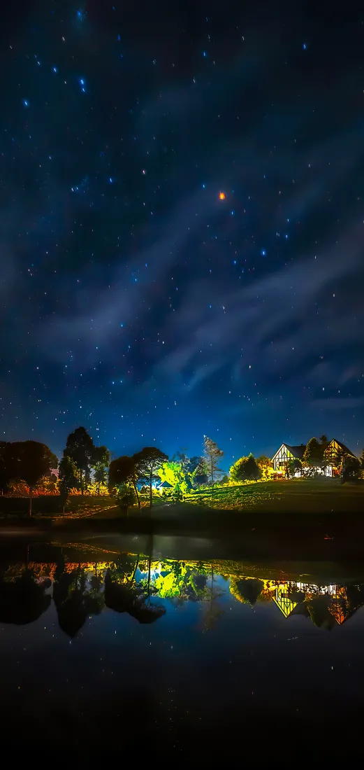 艺术风景手机壁纸｜星空夜景背景图片 - 湖畔美景「哲风壁纸」
