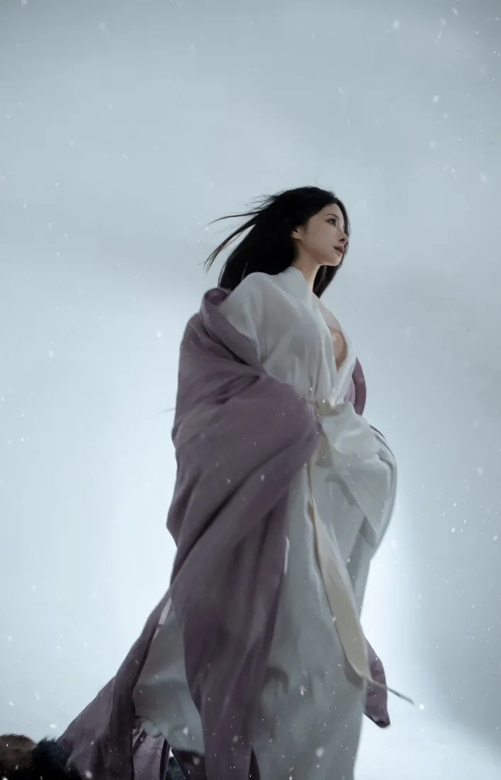 美女古风背景图片 - 飘逸汉服少女「哲风壁纸」