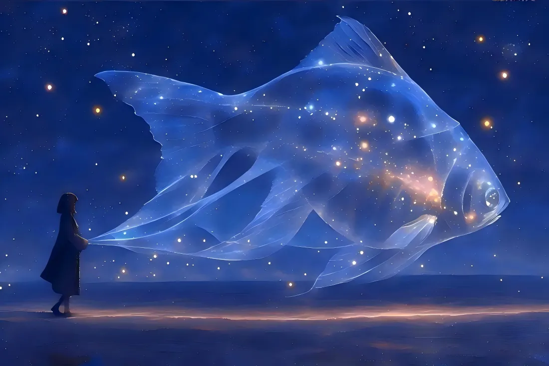 9k梦鱼壁纸｜蓝色幻想背景图片 - 梦幻鱼与人「哲风壁纸」