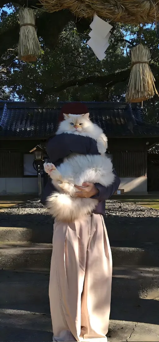 抱猫人物手机壁纸｜古风背景图片 - 唯美场景「哲风壁纸」