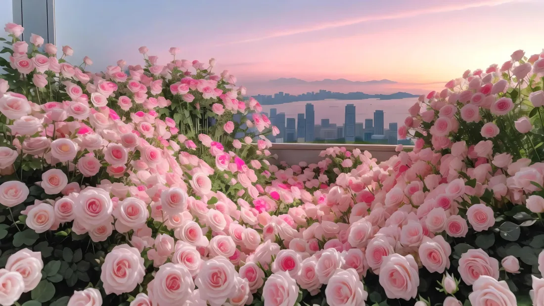 8k玫瑰花壁纸｜城市风景背景图片 - 浪漫景观「哲风壁纸」