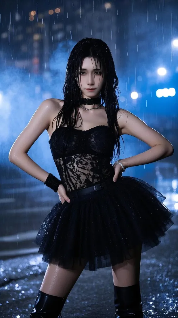 美女雨夜手机壁纸｜废弃场景背景图片 - 酷炫风「哲风壁纸」