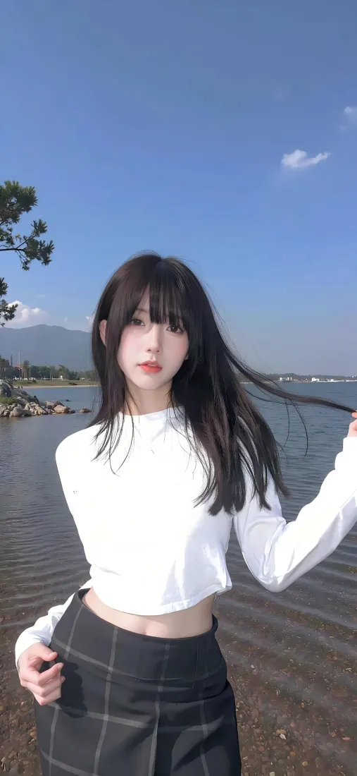 美女小清新手机壁纸｜少女户外背景图片 - 清新风「哲风壁纸」