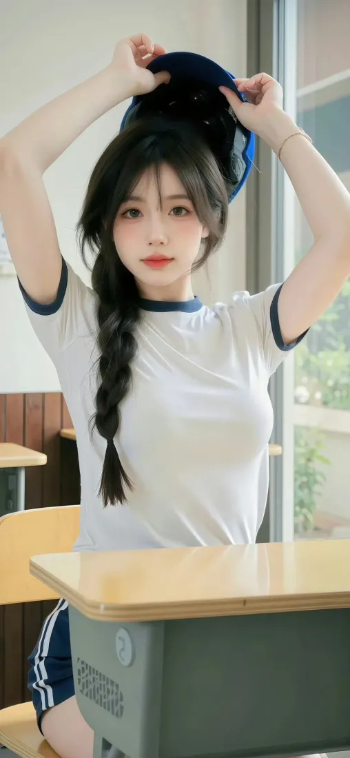 女孩学生装手机壁纸｜校园背景图片 - 青春活力「哲风壁纸」