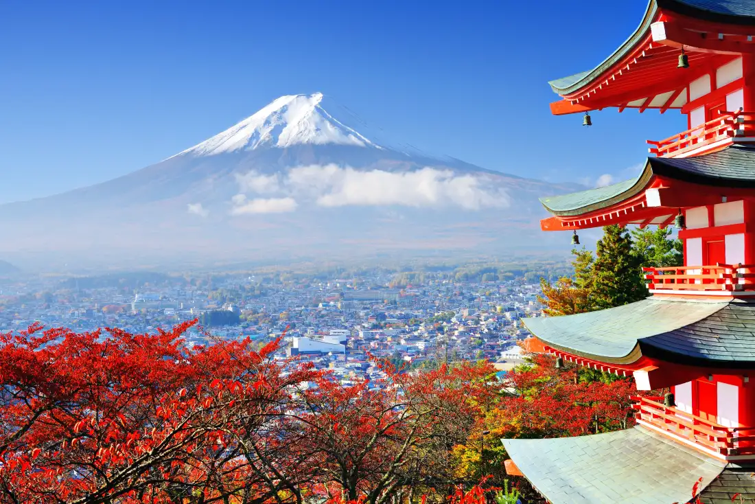 6k富士山壁纸｜日式建筑背景图片 - 自然风景「哲风壁纸」