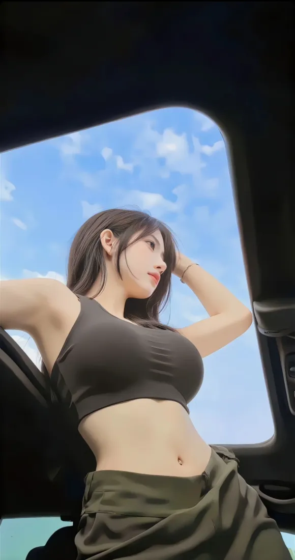 2K美女手机壁纸｜性感美女车内背景图片 - 惊艳「哲风壁纸」