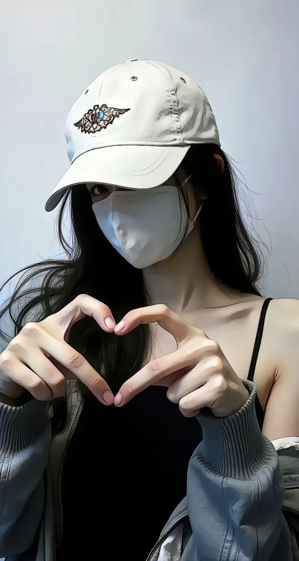 2K美女手机壁纸｜比心女孩背景图片 - 超吸睛「哲风壁纸」