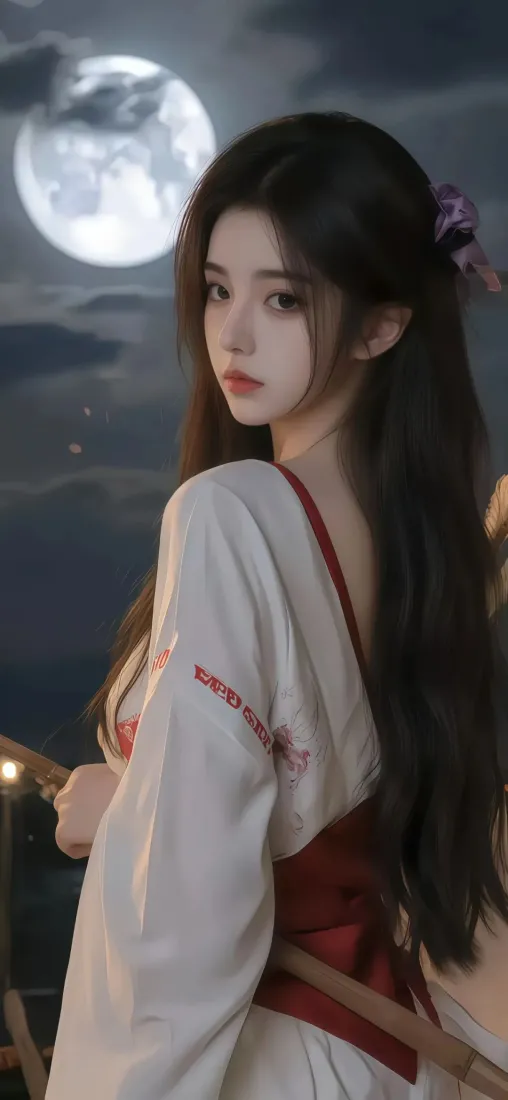 古风美女手机壁纸｜月夜背景图片 - 性感妩媚「哲风壁纸」
