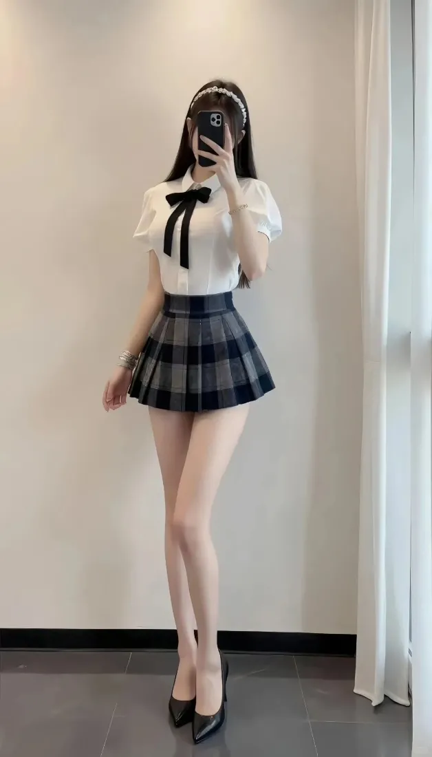 美女自拍手机壁纸｜jk制服背景图片 - 时尚风「哲风壁纸」