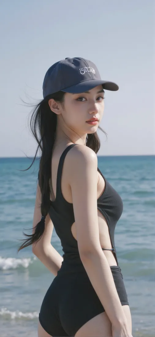 纯欲美女手机壁纸｜清爽美女海边背景图片 - 美腿丝袜「哲风壁纸」
