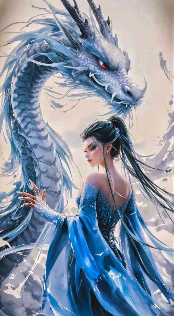 敖闰手机壁纸｜哪吒2敖丙姑姑背景图片 - 奇幻风「哲风壁纸」