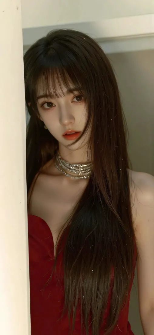 美女手机壁纸｜青春纯欲美女背景图片 - 红衣佳人「哲风壁纸」