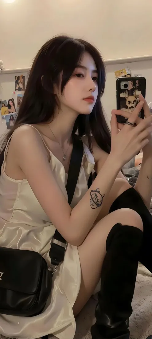美女氛围感手机壁纸｜时尚女孩自拍背景图片 - 潮流风「哲风壁纸」