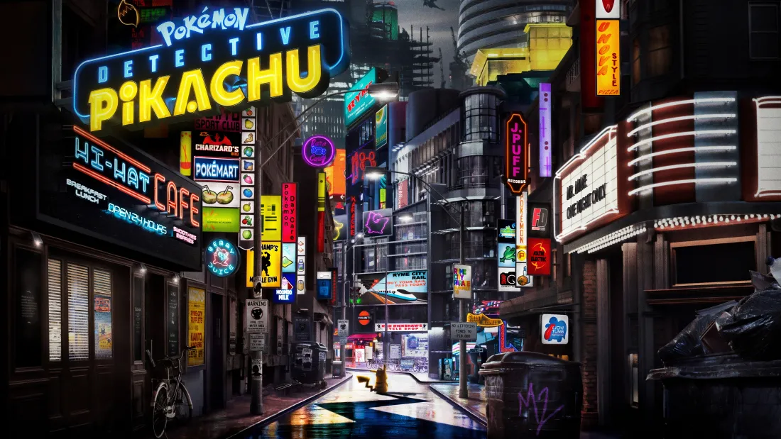 4k4K动漫皮卡丘城市夜景背景图片 - 酷炫「哲风壁纸」