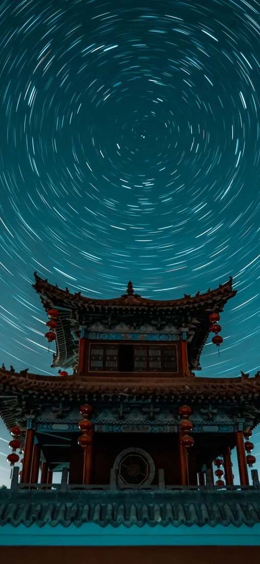 古代建筑手机壁纸｜星空背景图片 - 绝美夜景「哲风壁纸」