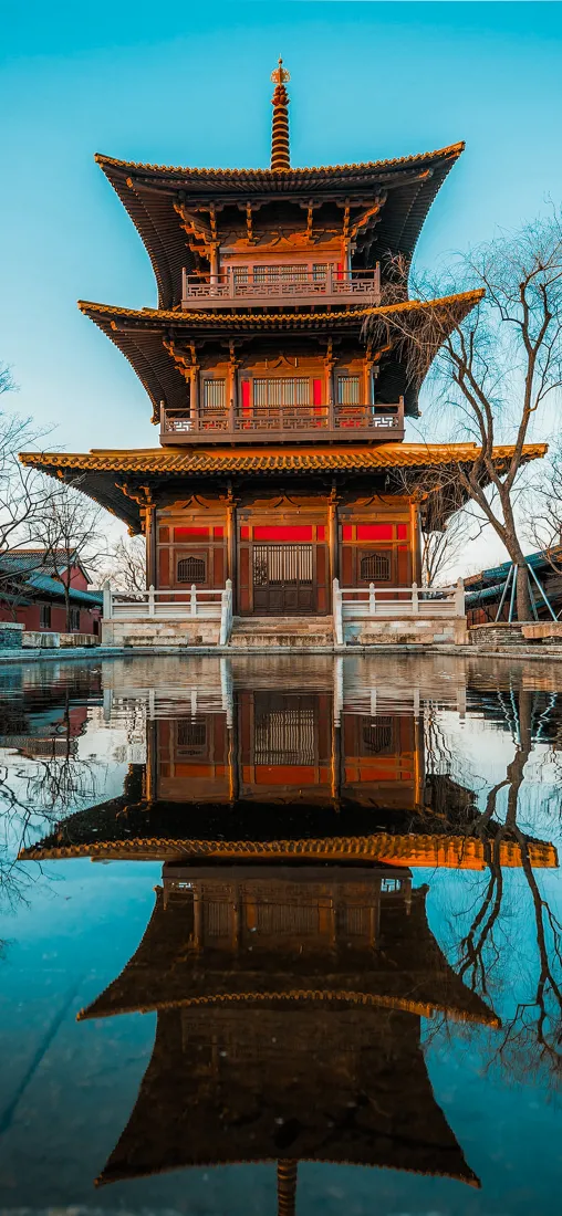 古代建筑手机壁纸｜历史韵味背景图片 - 古建倒影「哲风壁纸」