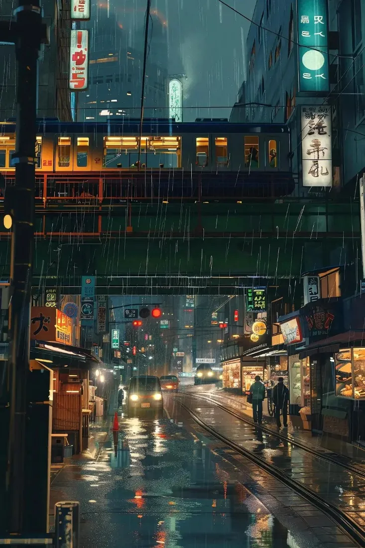 雨景手机壁纸｜城市夜景背景图片 - 雨夜街头「哲风壁纸」