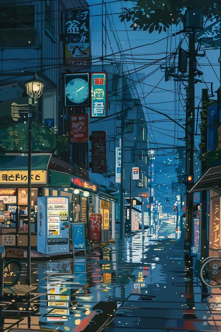 雨景手机壁纸｜城市夜景街道背景图片 - 唯美雨夜「哲风壁纸」