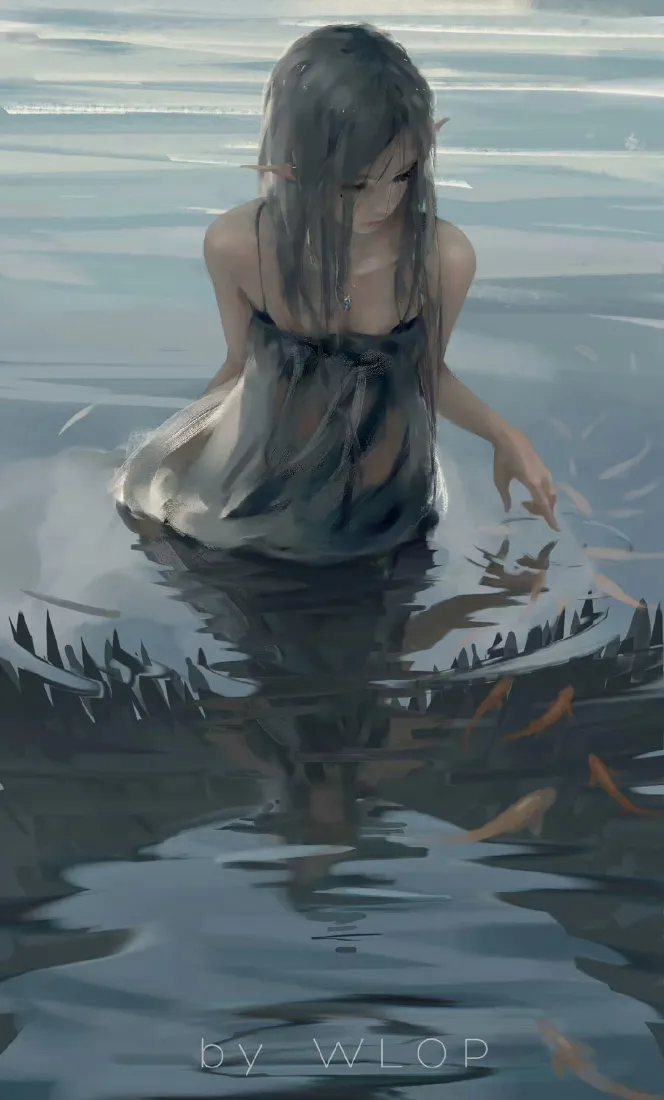 海琴烟手机壁纸｜WLOP鬼刀背景图片 - 唯美风「哲风壁纸」