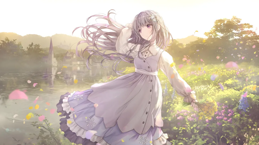 8k少女动漫壁纸｜梦幻花园背景图片 - 唯美风「哲风壁纸」