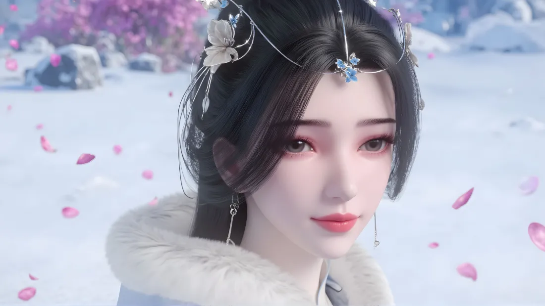 6k仙逆李慕婉壁纸｜冰雪背景图片 - 绝美角色「哲风壁纸」