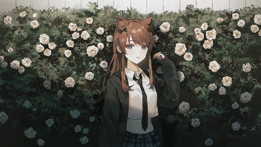 4k兽耳娘壁纸｜动漫少女花海背景图片 - 唯美风「哲风壁纸」