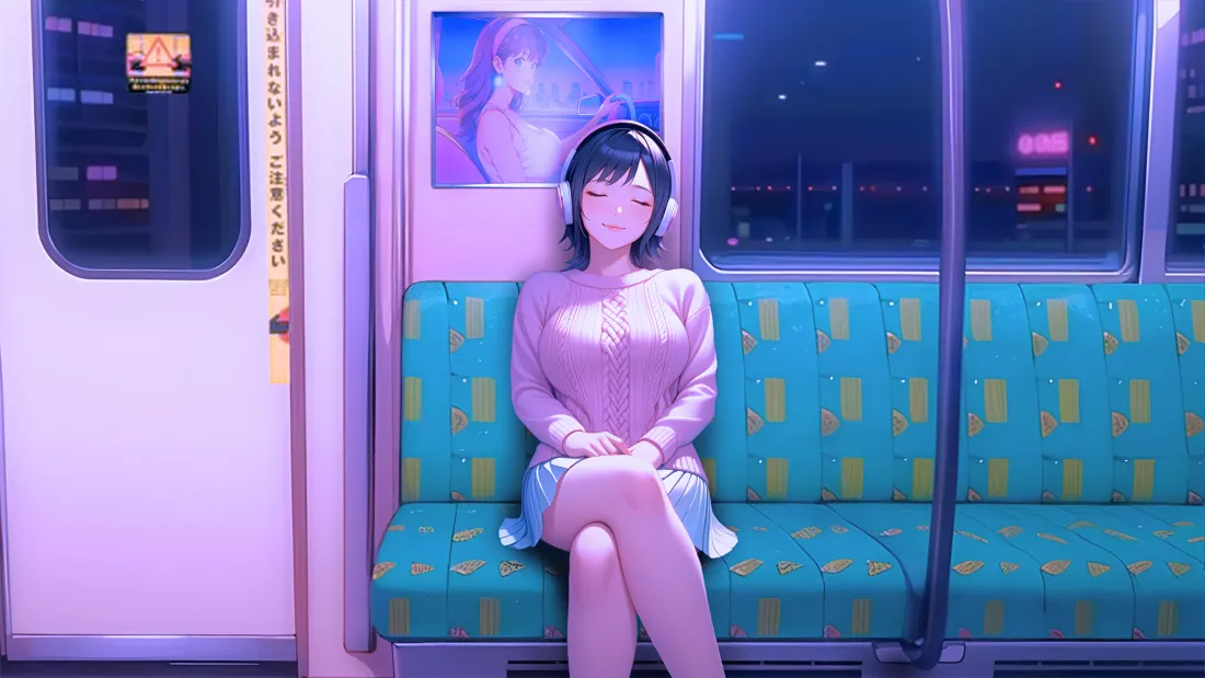 4kAI美女壁纸｜地铁背景图片 - 唯美少女「哲风壁纸」