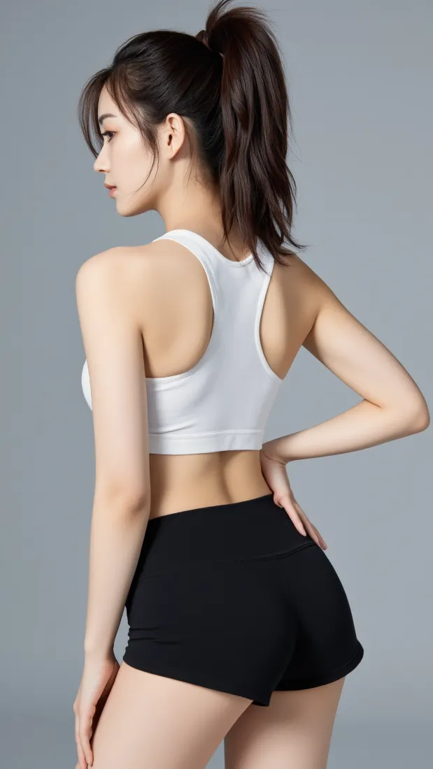美女模特手机壁纸｜运动风健身背景图片 - 背影「哲风壁纸」