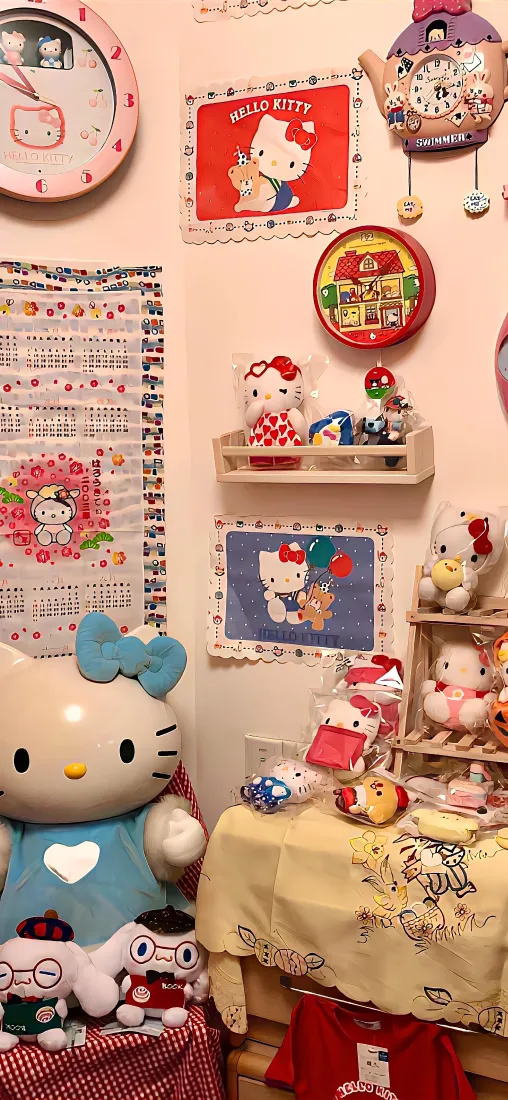 Hello Kitty插画手机壁纸｜房间背景图片 - 可爱风「哲风壁纸」