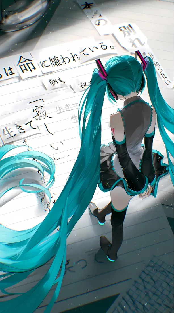 初音未来手机壁纸｜虚拟偶像歌手背景图片 - 背影「哲风壁纸」