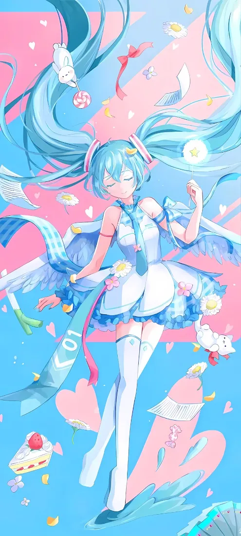 初音未来手机壁纸｜虚拟偶像歌手背景图片 - 梦幻风「哲风壁纸」
