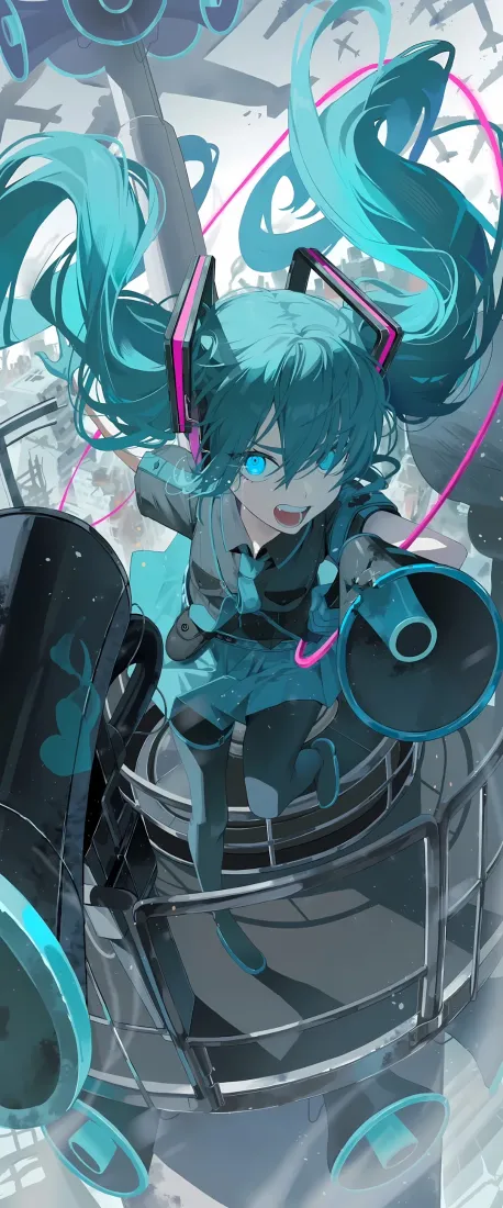 初音未来手机壁纸｜虚拟偶像歌手背景图片 - 酷炫风「哲风壁纸」