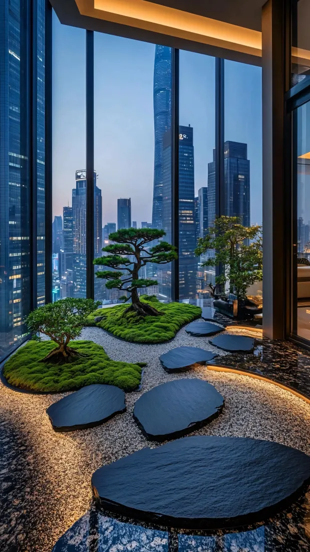 魔都上海CBD豪宅赛伯朋克风背景图片 - 室内景致「哲风壁纸」
