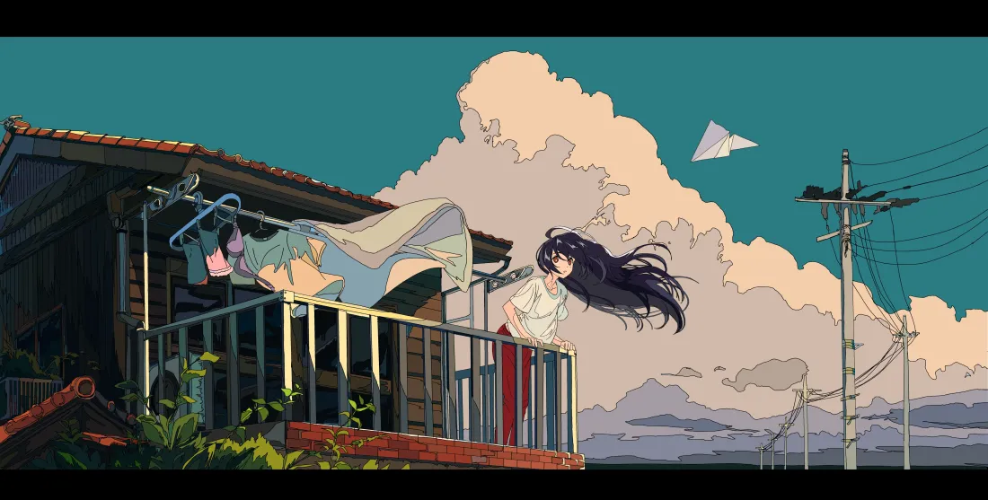 5k动漫少女壁纸｜阳台场景背景图片 - 唯美风「哲风壁纸」