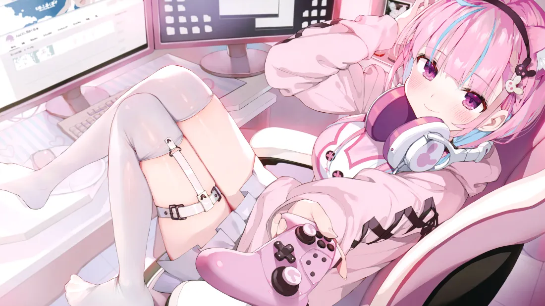 6k动漫少女壁纸｜二次元美少女背景图片 - 粉色系「哲风壁纸」