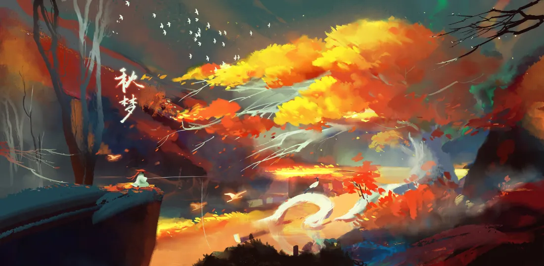 2k秋岁古风壁纸｜自由意境背景图片 - 秋景「哲风壁纸」