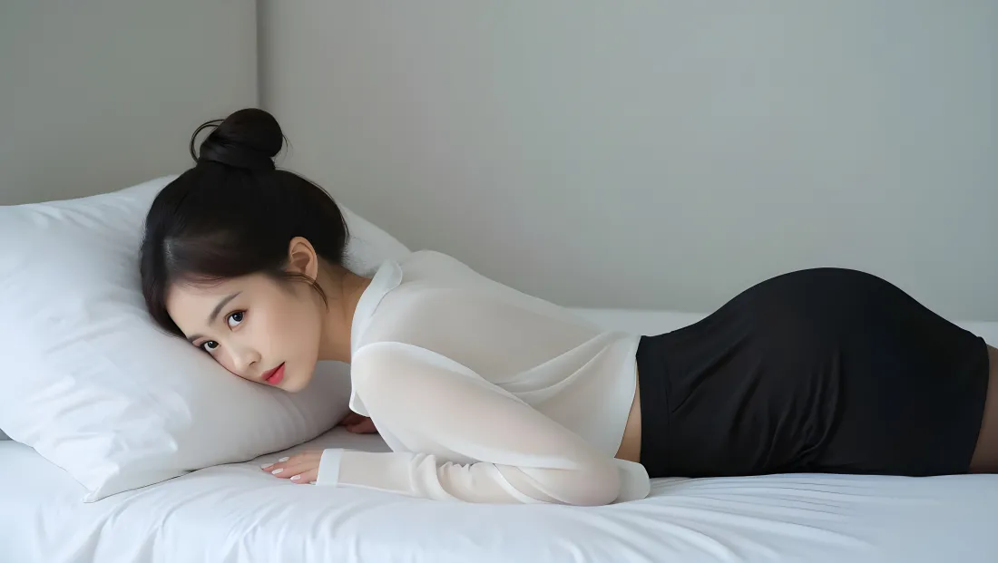 4k美女制服背景图片 - 黑丝性感风「哲风壁纸」