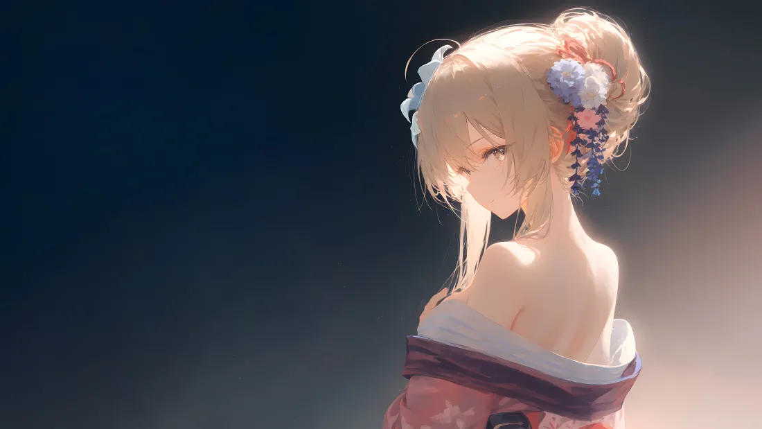 10k动漫美女壁纸｜和服少女背景图片 - 唯美风「哲风壁纸」