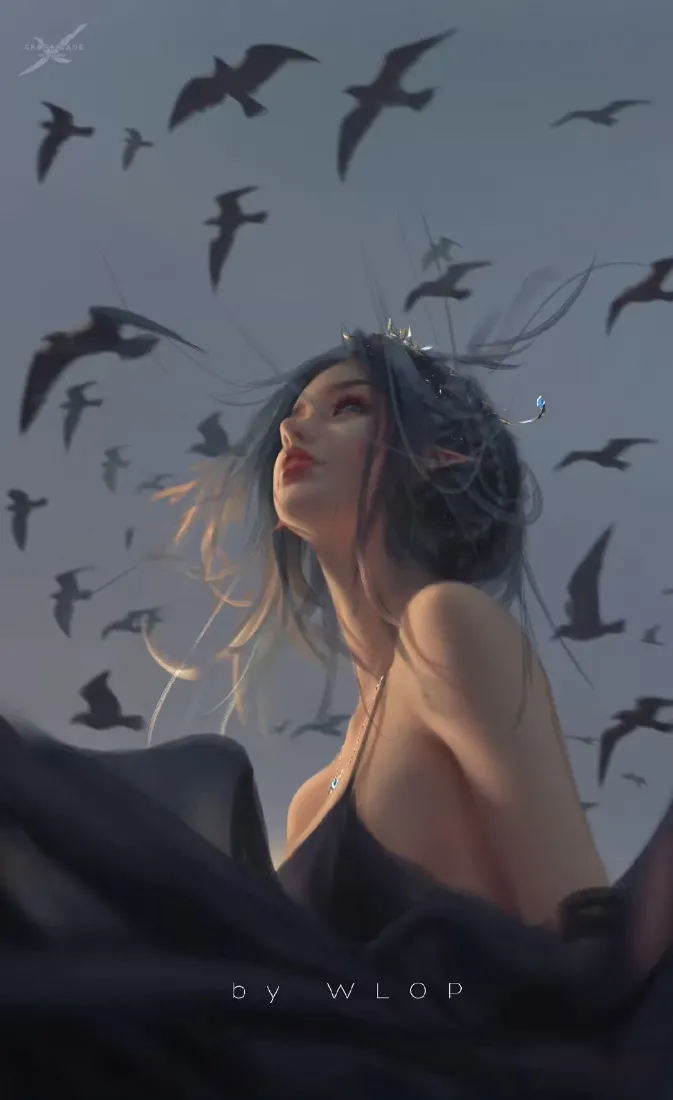 海琴烟手机壁纸｜鬼刀背景图片 - WLOP「哲风壁纸」