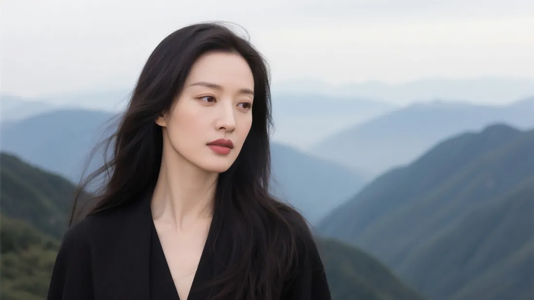 4k倪妮壁纸｜山景背景图片 - 明星写真「哲风壁纸」