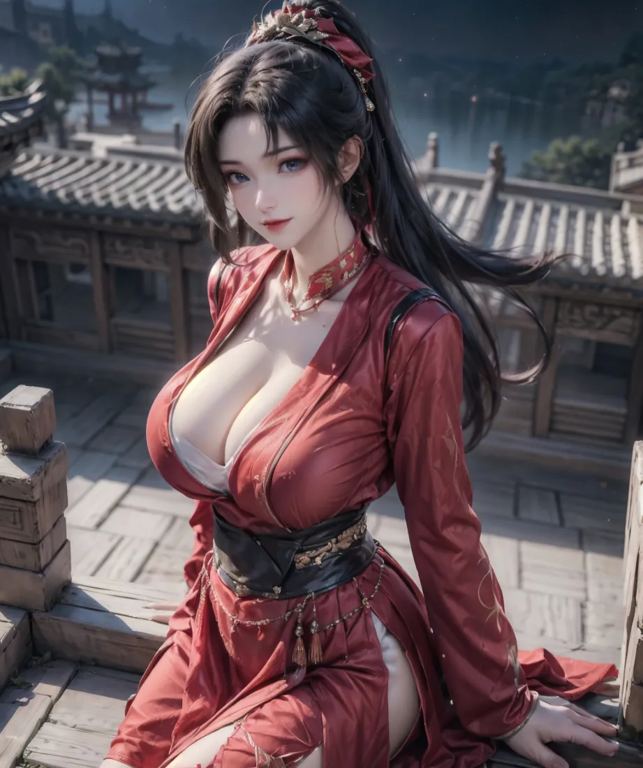 云缨手机壁纸｜古风场景背景图片 - 红衣飒爽「哲风壁纸」