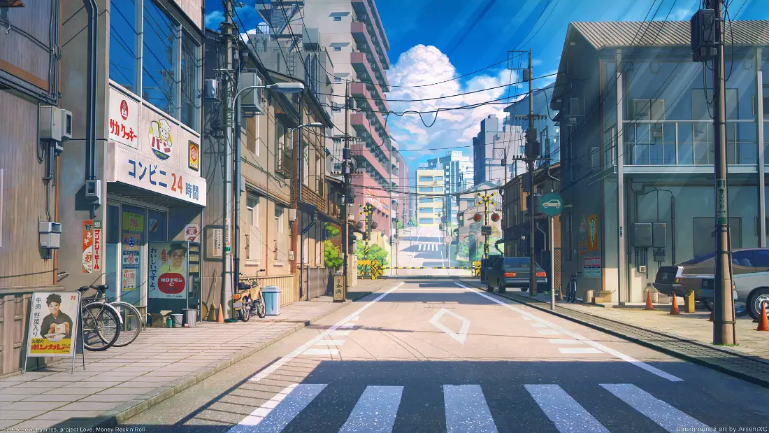 2k日系街道壁纸｜夏日晴空背景图片 - 二次元「哲风壁纸」