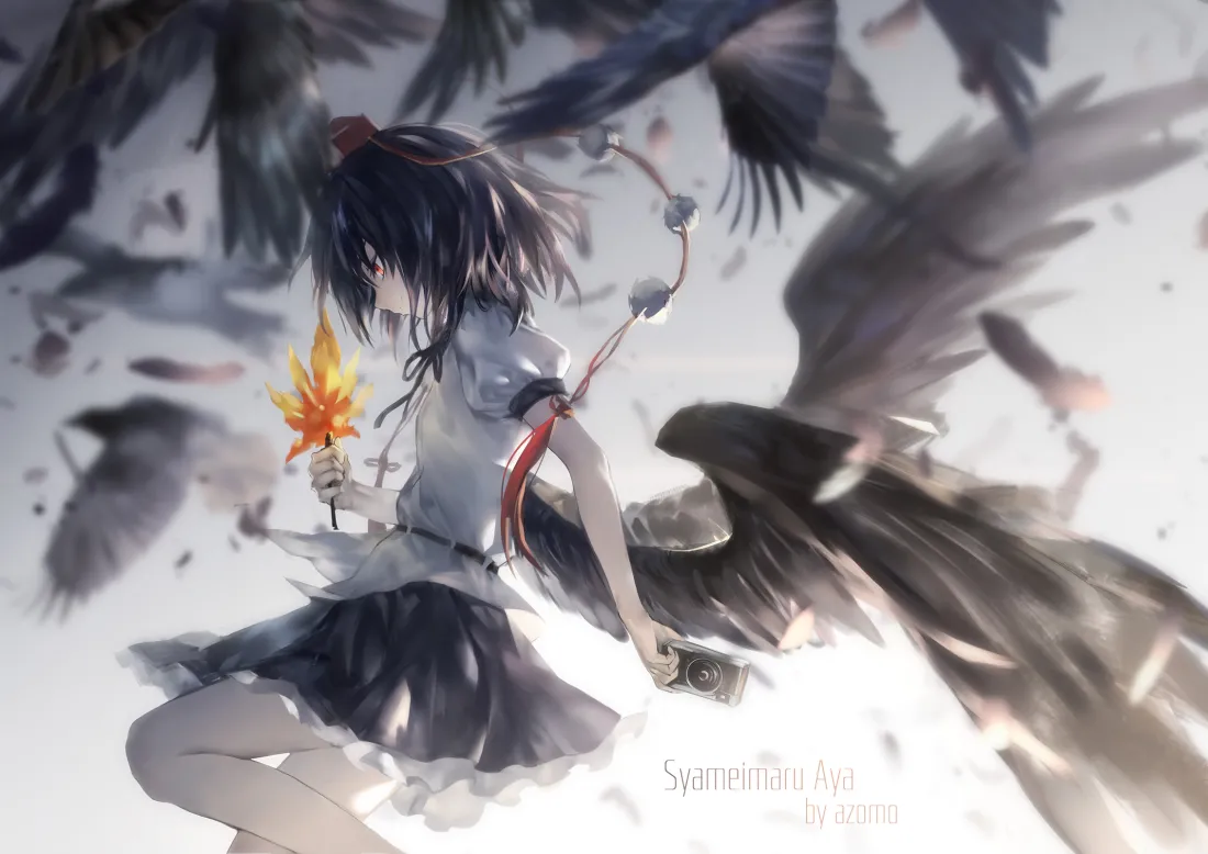 2k东方乌鸦少女壁纸｜暗黑背景图片 - 二次元「哲风壁纸」